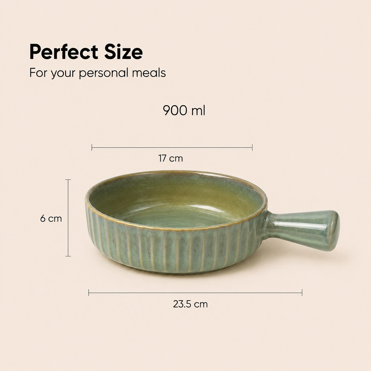 nestcase Porcelain Serving Bowl with Handle – Olive Green - image 3