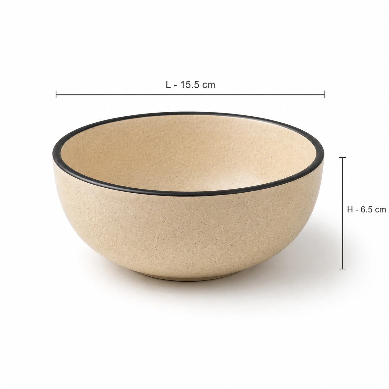 nestcase Stoneware Serving Bowls Set of 2 – Beige with Black Rim - image 4