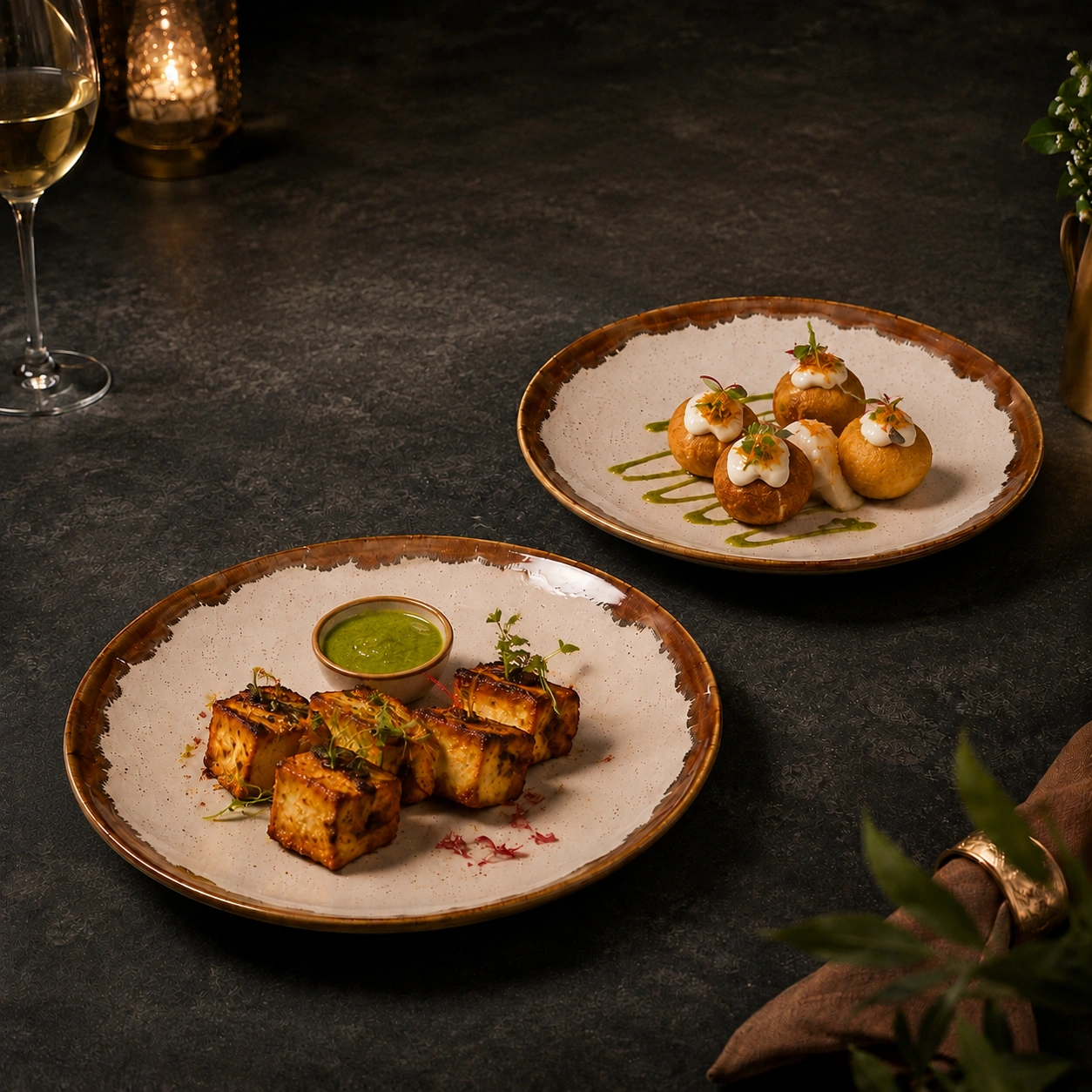 nestcase Porcelain Dinner Plates Set of 6 | Beige Brown Reactive Glaze - image 3