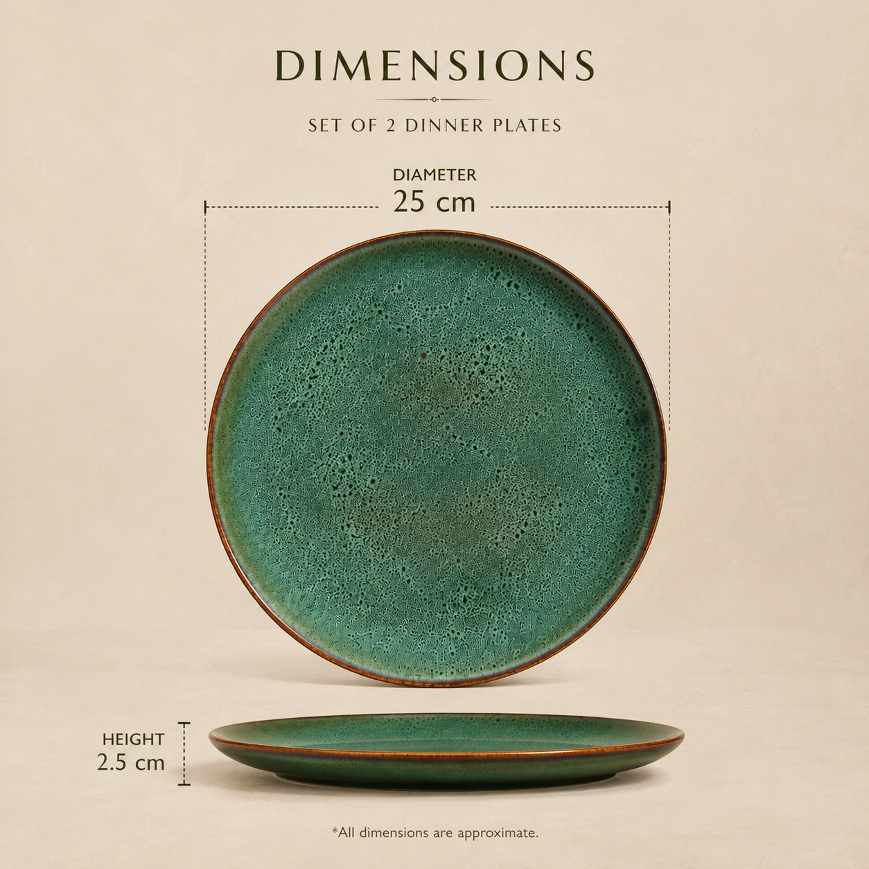 nestcase Ceramic Dinner Plates Set of 2 - Speckled Green - image 4