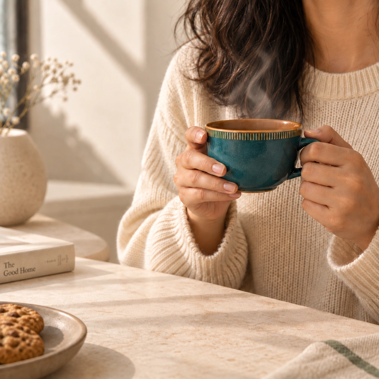 nestcase Ceramic Tea & Coffee Cups Set of 2 – Teal & Brown - image 1