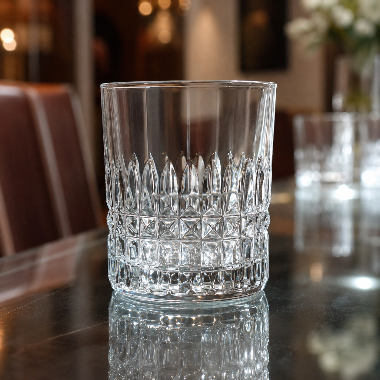 nestcase Whisky Glasses Set of 6, 300 ml | Textured Clear Glasses - image 2