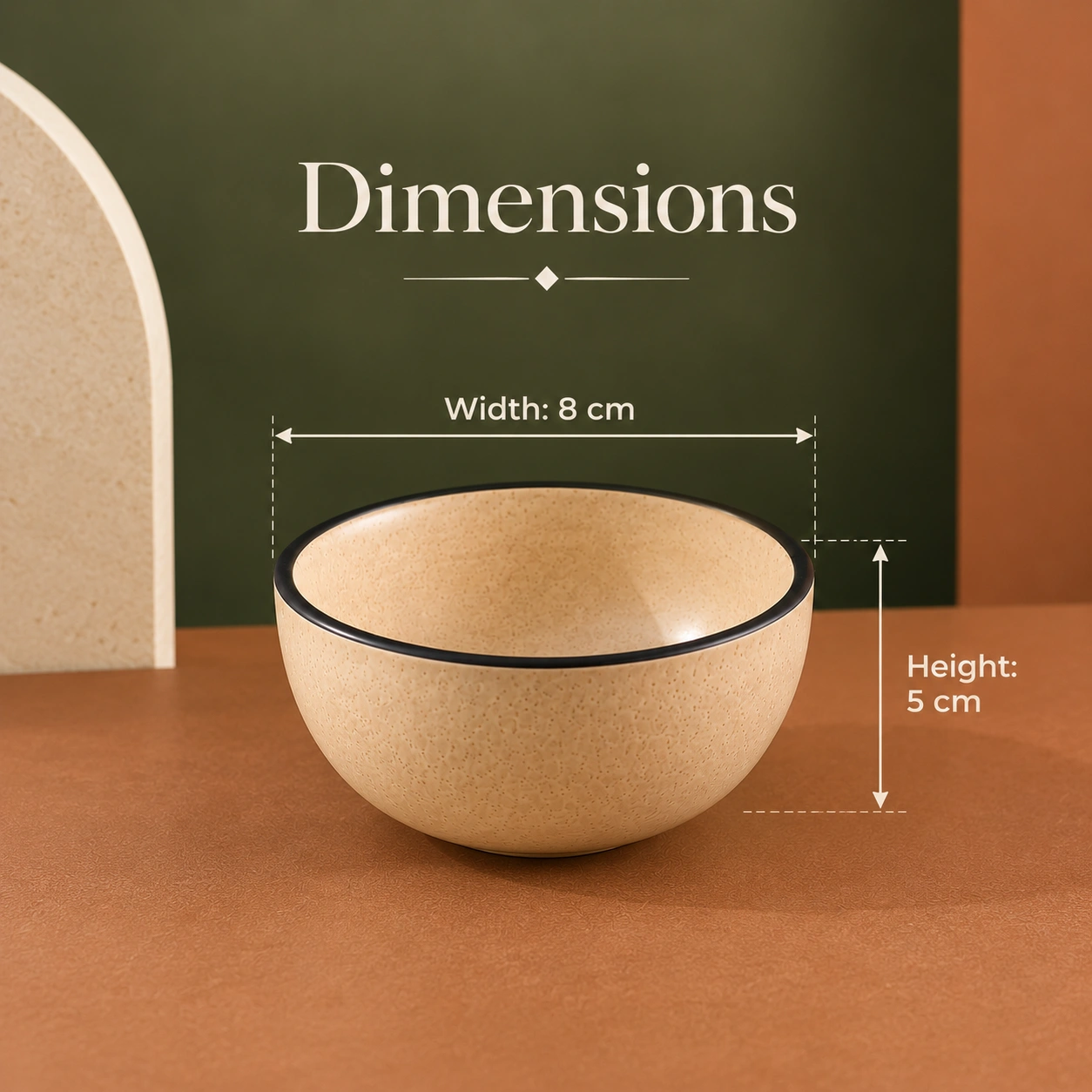 nestcase Stoneware Small Bowls Set of 6 – Beige with Black Rim - image 4