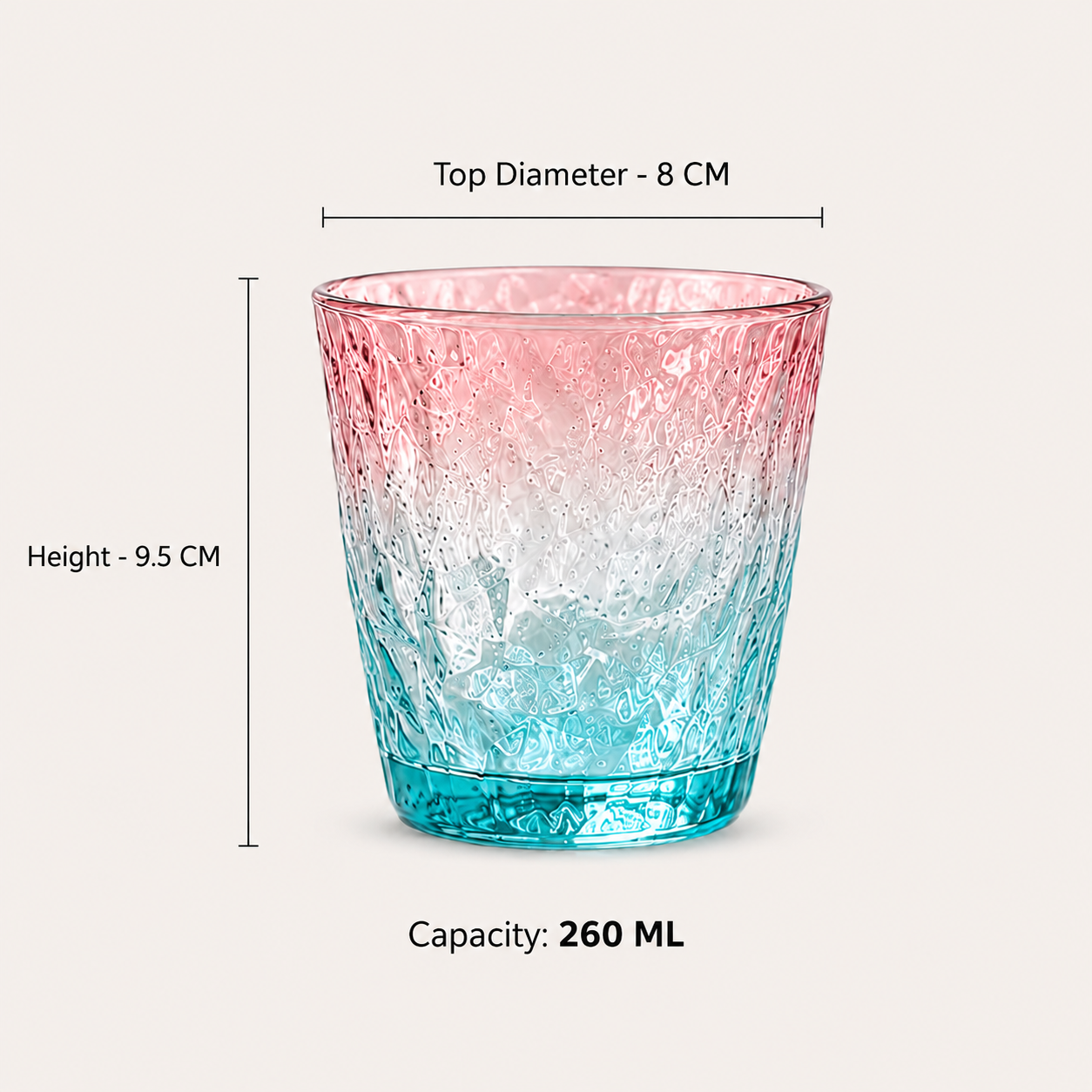 nestcase 260 ml Rock Texture Whiskey Glass Set of 6 - image 2