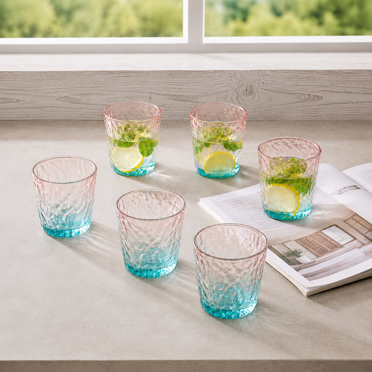 nestcase 260 ml Rock Texture Whiskey Glass Set of 6 - image 4