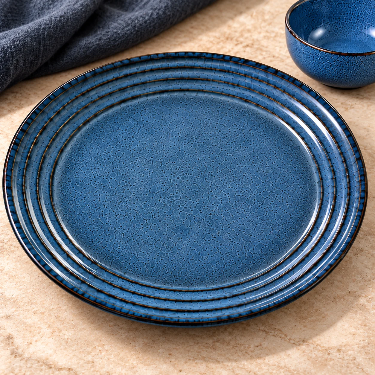 nestcase Stoneware Dinner Set of 20 Pieces – Blue - image 4