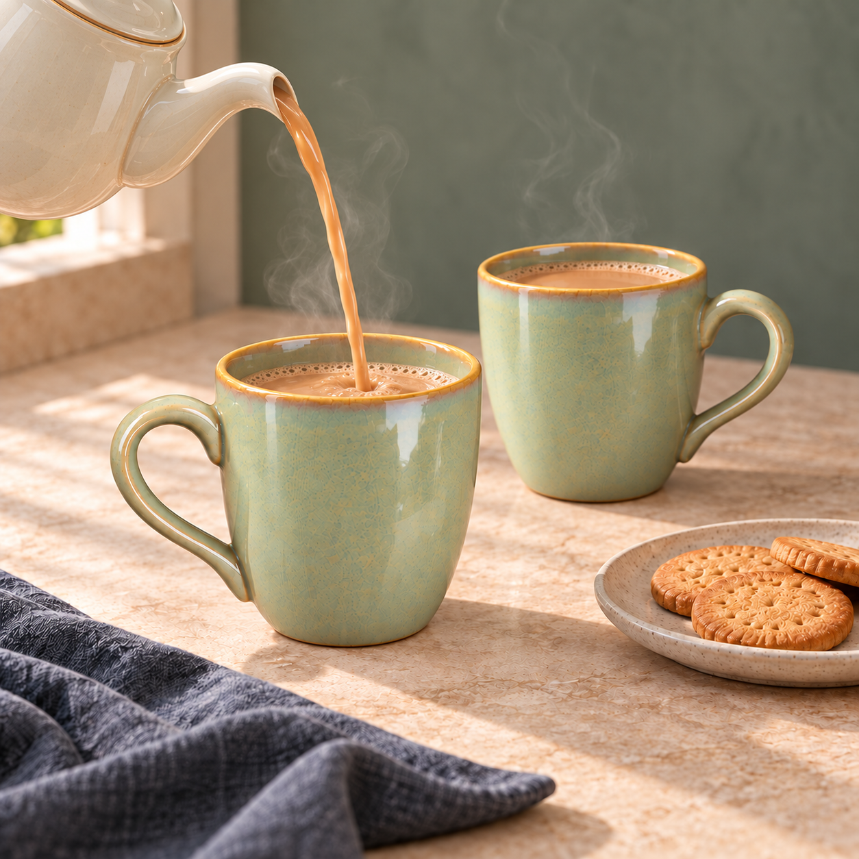 nestcase Ceramic Tea & Coffee Mugs Set of 6 – Olive Green - image 5