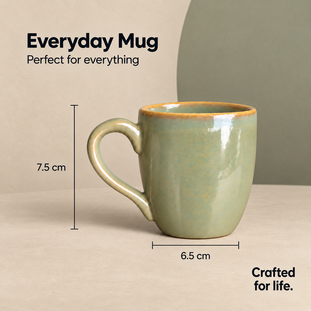 nestcase Ceramic Tea & Coffee Mugs Set of 6 – Olive Green - image 4