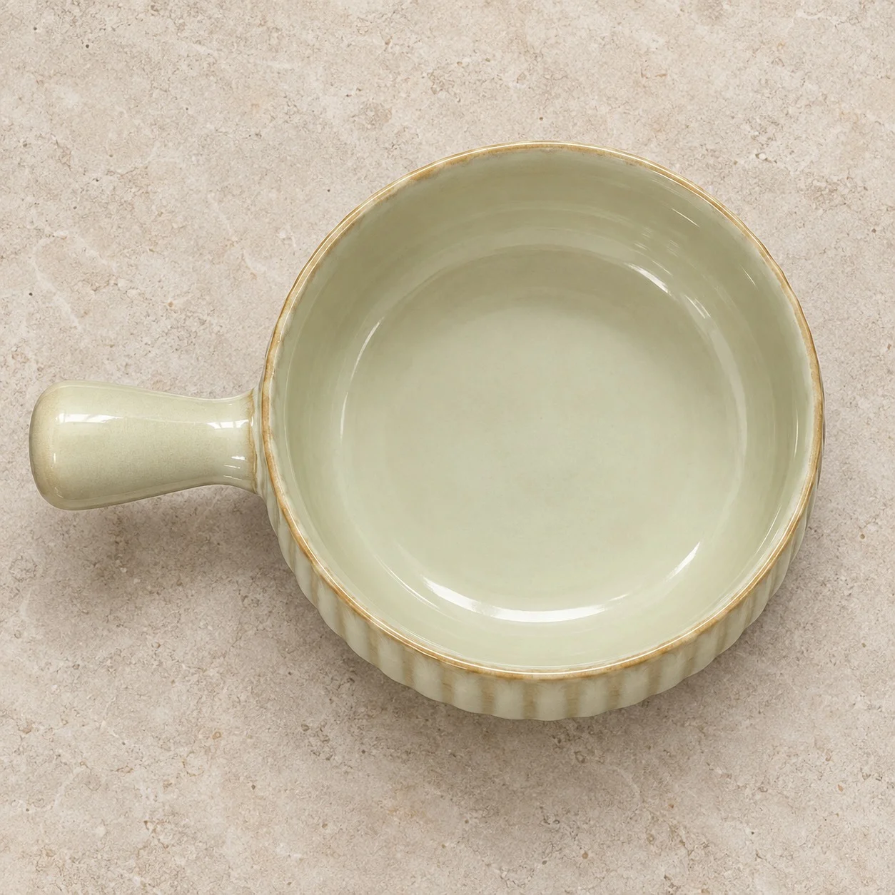 nestcase Porcelain Serving Bowl with Handle – Beige - image 3