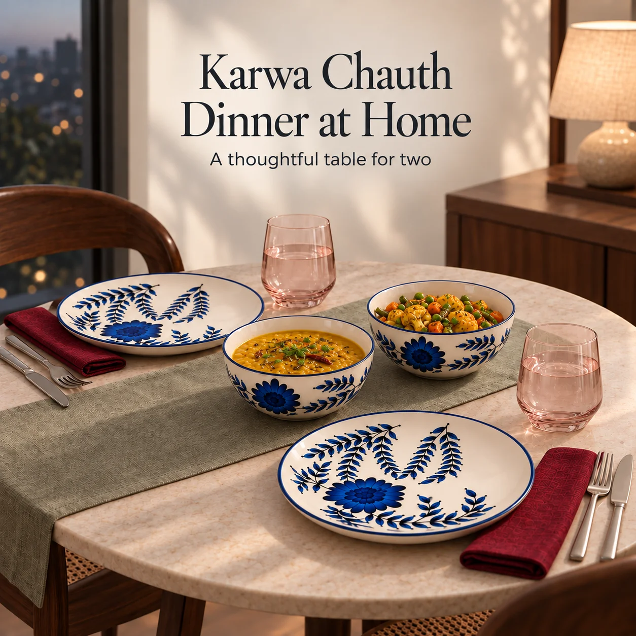 Karwa Chauth Dinner at Home: A Thoughtful Table for Two with nestcase