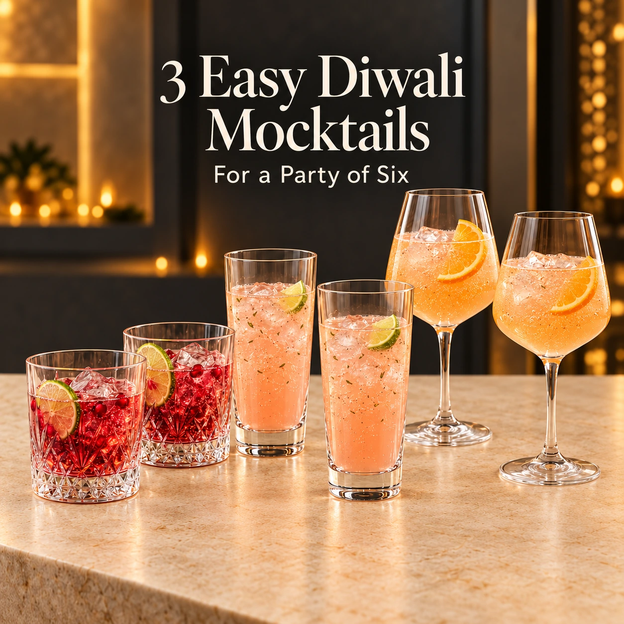 3 Easy Diwali Mocktail Recipes for a Party of Six